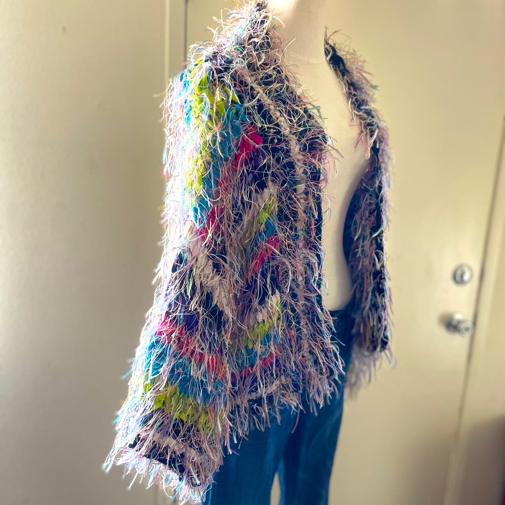 Vintage Knitted Multi Colored Cardigan